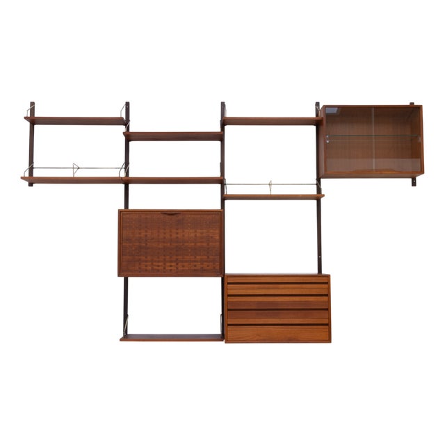 Danish Modular Royal Teak Wall Unit by Poul Cadovius for Cado, 1950s For Sale