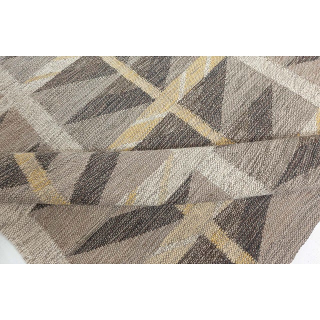 Modern Swedish Geometric Flat Weave Wool Rug by Doris Leslie Blau For Sale - Image 4 of 10