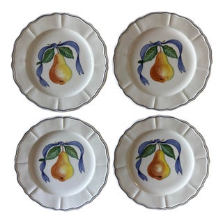 Vintage French Bistro Lunch Plates - Set of 4 For Sale