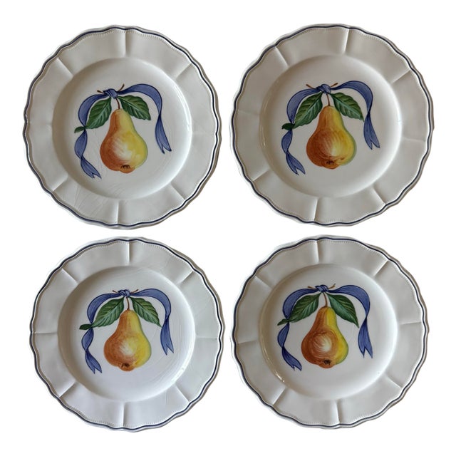Vintage French Bistro Lunch Plates - Set of 4 For Sale