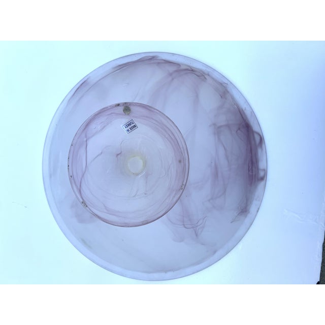 Glass Stunning Vintage Hand Blown Frosted Pink Decorative Bowl Turkey For Sale - Image 7 of 8