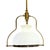 1950 French Mid-Century Brass & Opaline Glass Pendant Light For Sale - Image 6 of 7