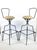 Mid Century Wrought Iron Swivel Bar Stools - a Pair For Sale - Image 9 of 10