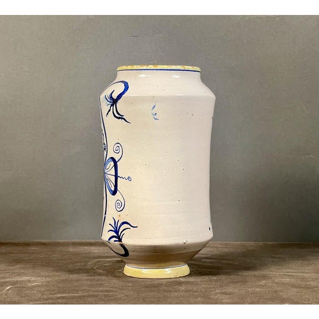 Antique Savona Ceramic Albarello, 1700s For Sale - Image 3 of 8