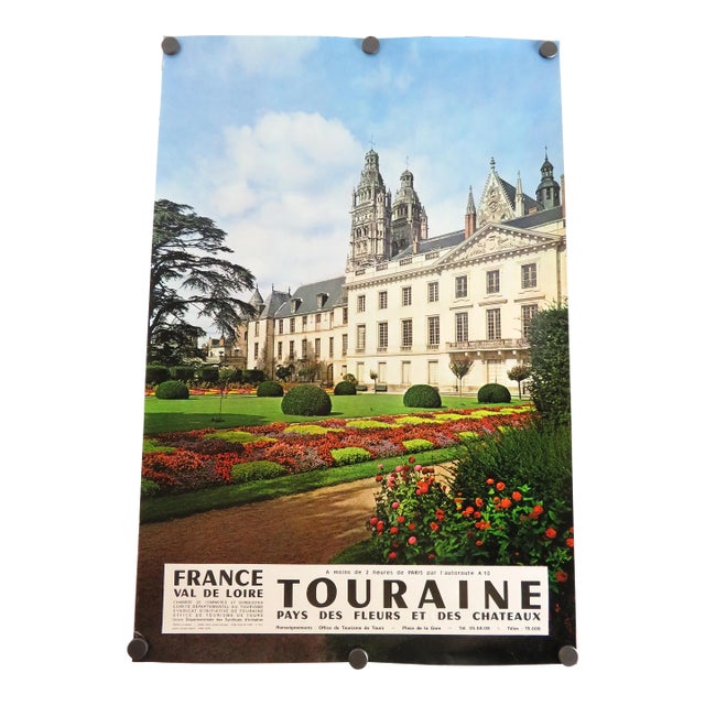 Vintage 1974 France Val De Loire Touraine Travel Tourism Poster Art For Sale
