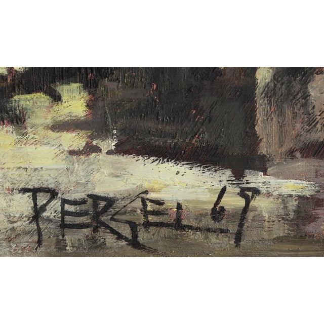 Village on the Water by Jacques Pergel, French (1924–2023) Date: 1969 Oil on Canvas, signed l.l. Size: 24 x 36 in. (60.96...