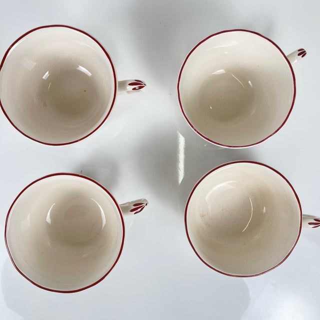 Large Réverbère Cups with Saucers from KG Lunéville, 1980s, Set of 4 For Sale - Image 4 of 10