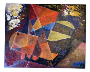 Ferdinando Meccani, Il Volo Sei, 1984, Oil on Canvas