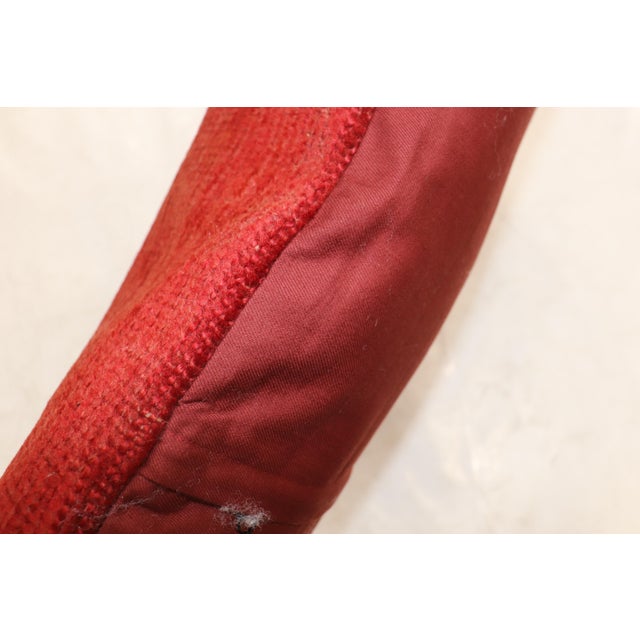 Late 20th Century Large Red Oushak Rug Pillow For Sale - Image 5 of 5