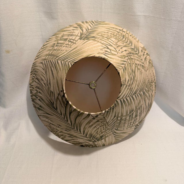 Metal Vintage Tyndale for Frederick Cooper Cast Iron 2-Light Palm Tree Table Lamp With Original Shade For Sale - Image 7 of 12