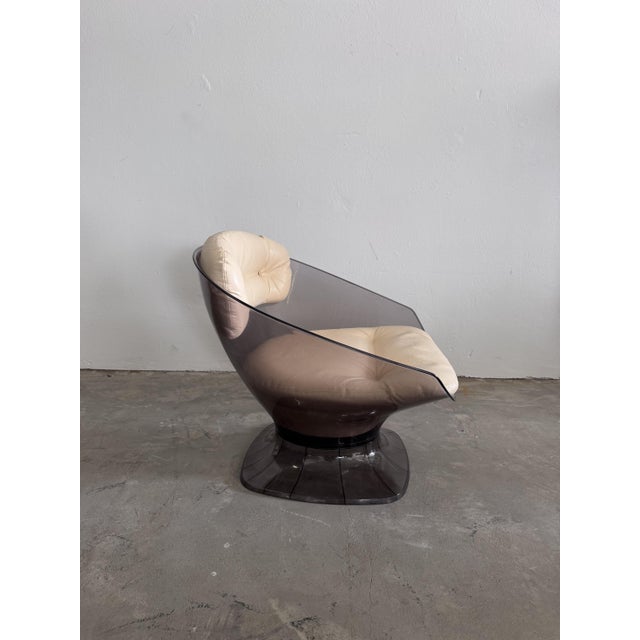 Vintage Lounge Chair in Acrylic and Leather by Raphaël Raffel, 1960s For Sale - Image 12 of 18