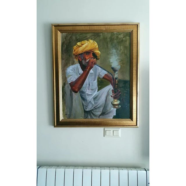 José Luis Pagador Ponce, Smoker in Turban, 2000s, Oil, Framed For Sale - Image 6 of 6