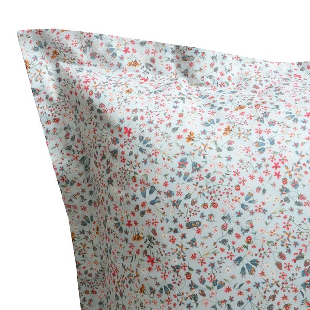 English Oxford Pillowcase Made With Liberty Fabric Donna Leigh Silver For Sale - Image 3 of 6