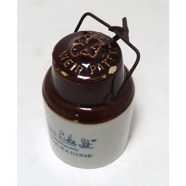 1910s Antique American Stoneware Horsh Radish Jar For Sale - Image 5 of 13