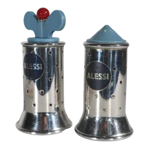 Memphis School Salt and Pepper Set by Michael Graves Made in Italy for Alessi C 1980's