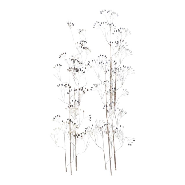 Silas Seandel Style Mid Century Brass Metal Birds Wall Art For Sale