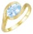 Kai Eternal Wave Oval Aquamarine East-West Ring in 14k Yellow Gold, size 7.5 For Sale