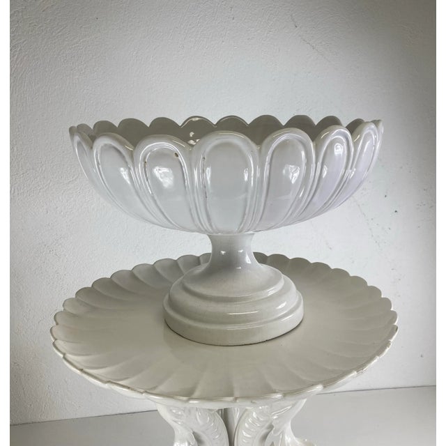 Magnificent Italian Mid Century Blanc De Chin Rococo Style Sculptural Planter For Sale - Image 10 of 12