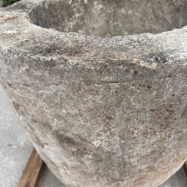 Stone Antique Limestone Trough 51626j 24"Dia For Sale - Image 7 of 9