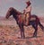 Sitting High by Jeff Slemons | Gouache On Watercolor Paper Horse and rider in a landscape setting For Sale