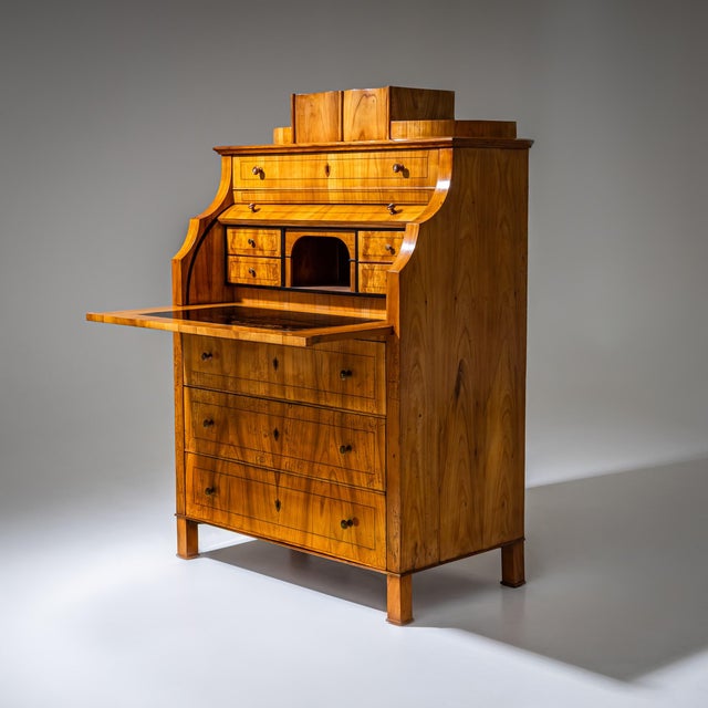 Biedermeier Roll-Top Secretary in Cherrywood, Saxony, 1835 For Sale - Image 15 of 15