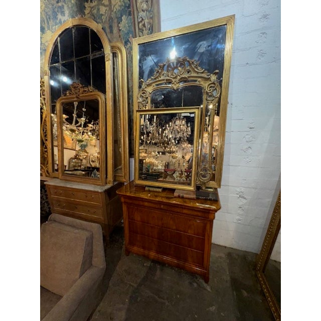 19th Century 19th Century French Transitional Giltwood Mirror For Sale - Image 5 of 5