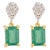 Portraiture 1.94ct Zambian Emerald Drop Earrings With Diamond Floral Top in 14k Gold- A Pair For Sale - Image 3 of 11