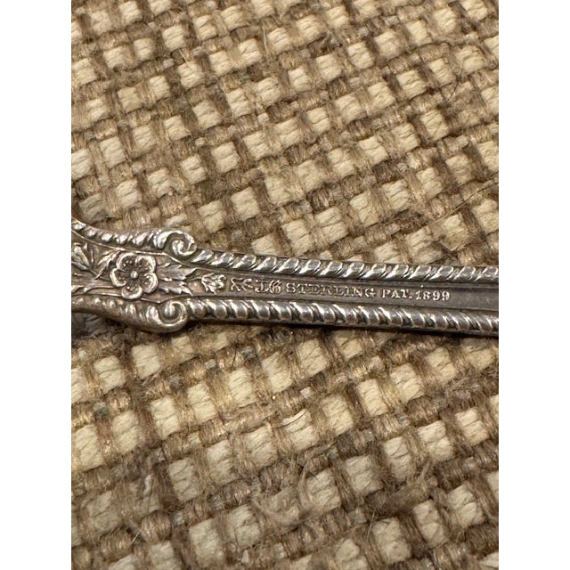 Gorham Antique Gorham "Cambridge" Sterling Silver Fork 7" Monogram "N" For Sale - Image 4 of 5
