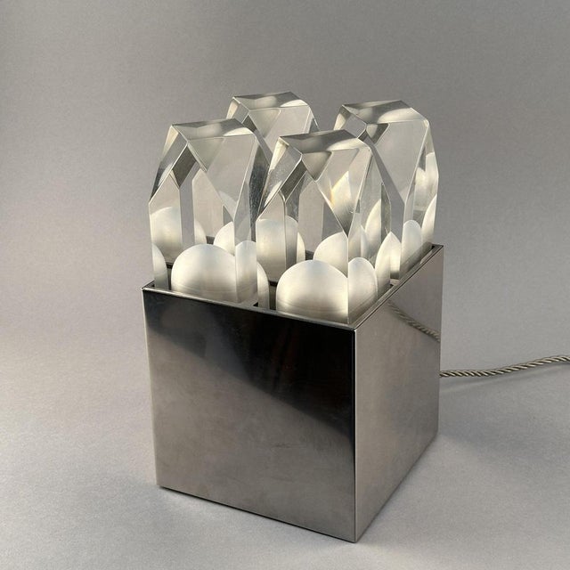 Metal Sculptural Table Light by Gaetano Missaglia, Italy, 1960s For Sale - Image 7 of 14