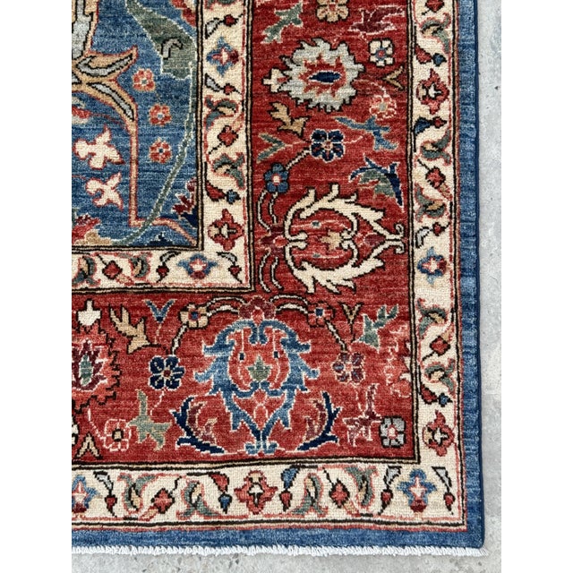 Persian Sultanabad design rug. Hand-knotted in Afghanistan in hand-spun highland lambswool. Hand-Spun Wool on a Cotton...