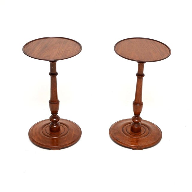 Brown Antique Edwardian Wine Tables, 1900, Set of 2 For Sale - Image 8 of 8