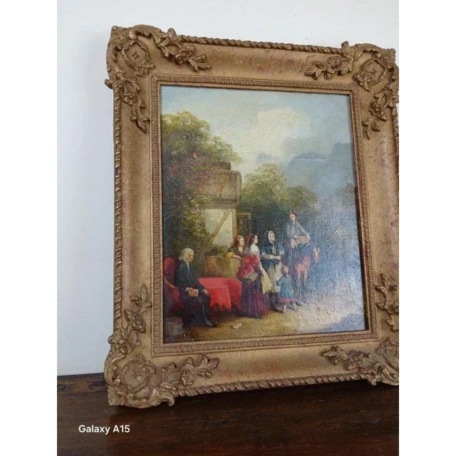 Bouchier, Lively Bourgeois Scene, Oil on Panel, Framed For Sale - Image 3 of 9