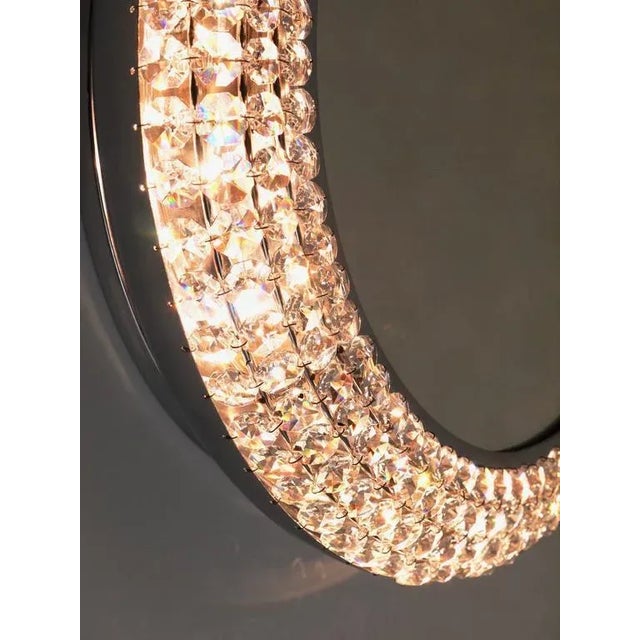 Round Chromed Crystal Backlit Wall Mirror, Austria, 1960s For Sale - Image 10 of 11