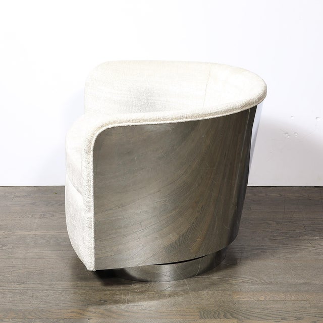 Mid-Century Modernist Chrome & Upholstered Swivel Club Chair by Milo Baughman For Sale - Image 13 of 13