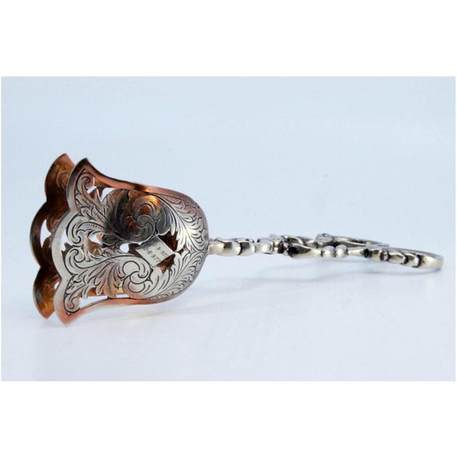 Silver Salad Tongs with Intertwined Shells and Stems For Sale - Image 6 of 9
