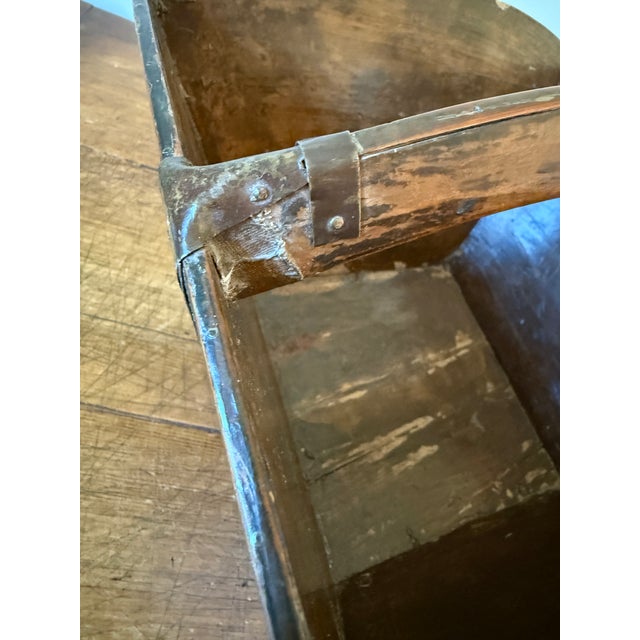 Antique Chinese Rice Measure Bucket "Dou" With Metal Hardware & Wood Joints For Sale - Image 9 of 13