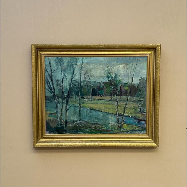 Hugo Carlberg, Obscured by Trees, 1920s-1940s, Oil on Canvas For Sale - Image 8 of 17