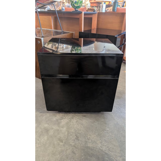 1960s Black Mid Century Nightstands For Sale - Image 4 of 11