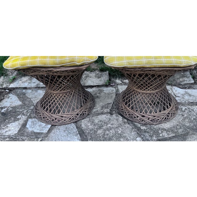 Vintage Russell Woodard Spun Fiberglass Patio Chairs, a Pair, Attributed For Sale - Image 11 of 14