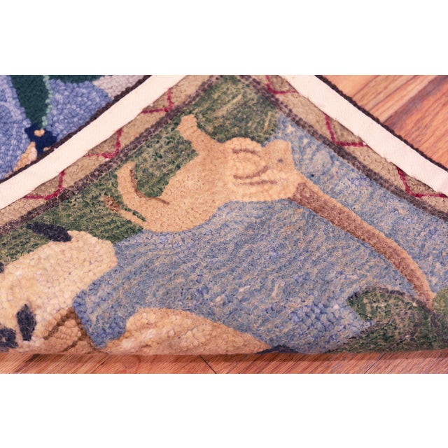 Early 20th Century Nazmiyal Collection Antique American Hooked Folk Rug For Sale - Image 5 of 5