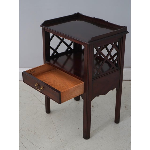 Chippendale Henkel Harris Mahogany Open Nightstand For Sale - Image 3 of 16