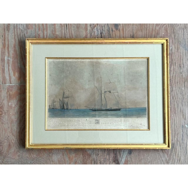 Vintage Boho Hand Colored Nautical Print For Sale In West Palm - Image 6 of 6