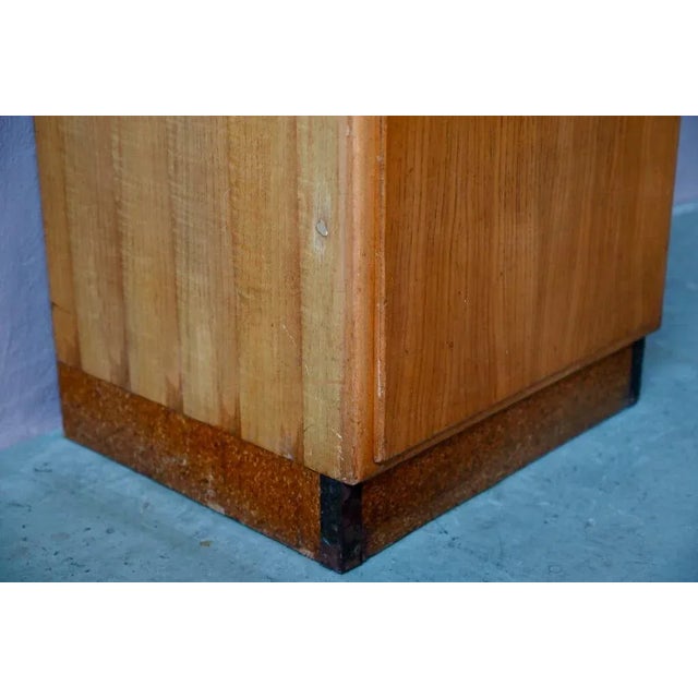 Beige Vintage Bathroom Column Cabinet For Sale - Image 8 of 17