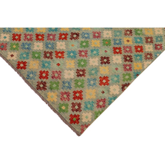 Eclectic Balochi Blue/Rust Wool Rug - 5'1''x8'2'' For Sale - Image 4 of 10