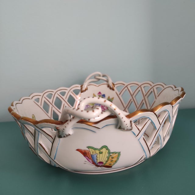 Openwork Basket from Herend, 1970s For Sale - Image 6 of 13
