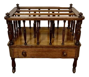 Figured Walnut Canterbury, 1870s