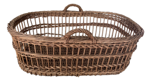 Large Antique Wicker Basket, 1890s