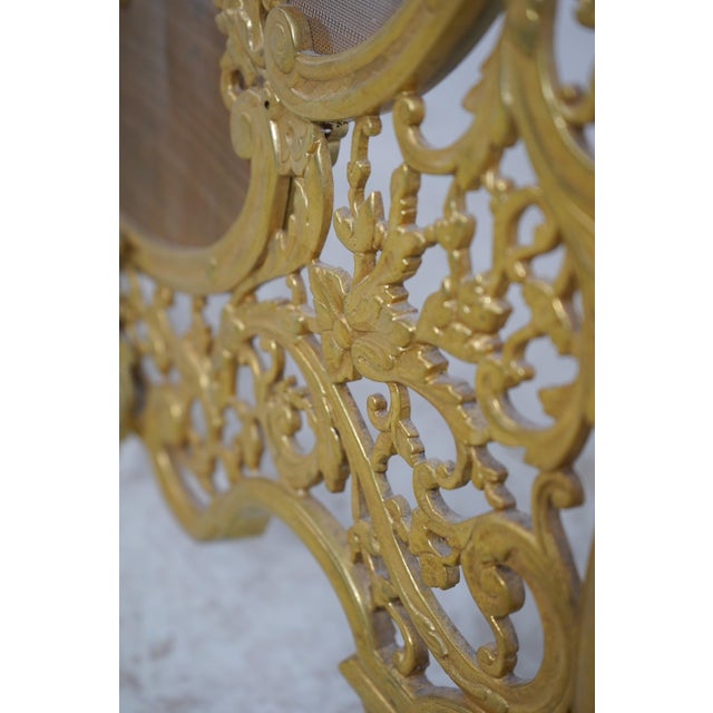 French Bronze Fireplace Screen W. Lady Face Mounts For Sale - Image 14 of 15