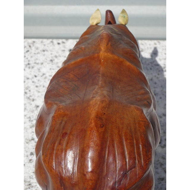 Vintage Leather Rhinoceros, India, 1950s For Sale - Image 9 of 14