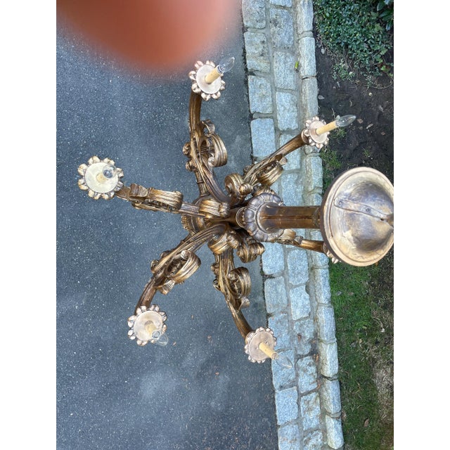 Early 20th Century Baroque Giltwood Chandelier For Sale - Image 9 of 11